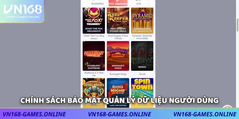 Chính sách bảo mật quản lý dữ liệu người dùng