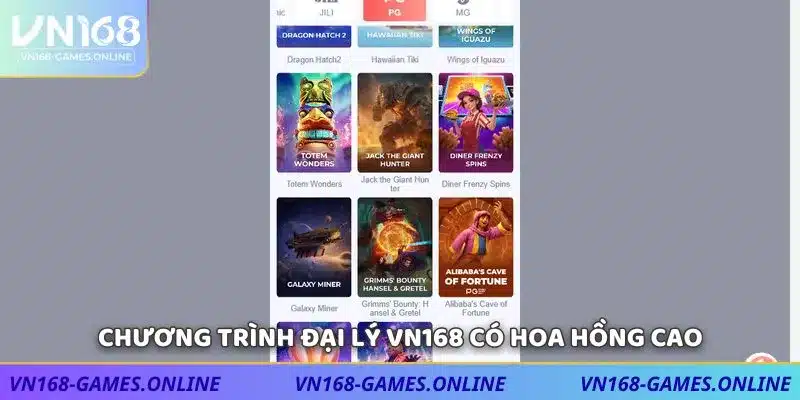 Chương trình đại lý VN168 có hoa hồng cao