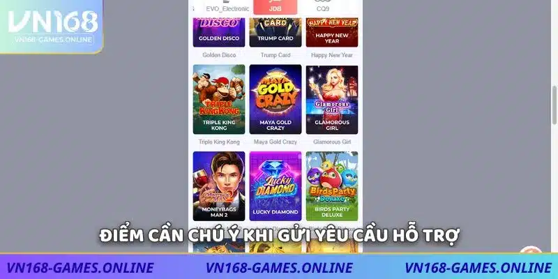 Điểm cần chú ý khi gửi yêu cầu hỗ trợ