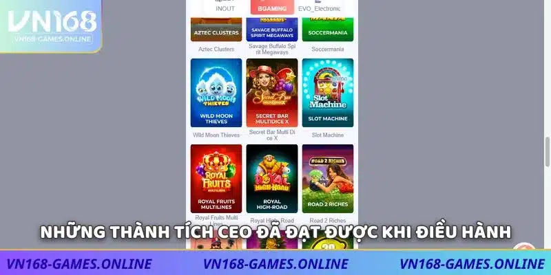 Những thành tích CEO đã đạt được khi điều hành