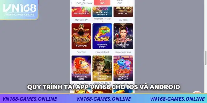 Quy trình tải app VN168 cho iOS và Android