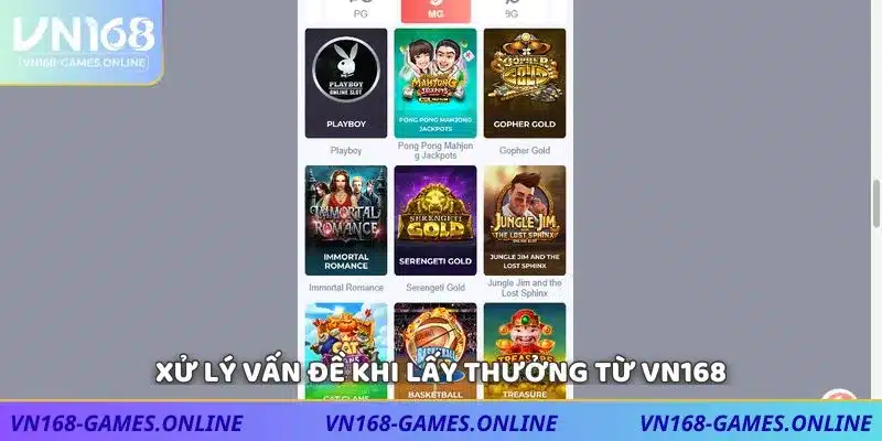 Xử lý vấn đề khi lấy thưởng từ VN168